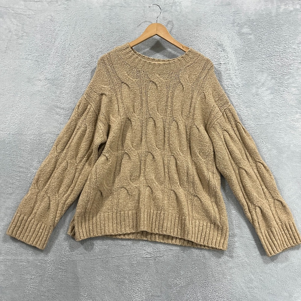 American Eagle Outfitters Sweater Women Large Cable Knit Pullover Fishermen